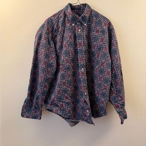 Dockers Blue and Red Patterned Shirt